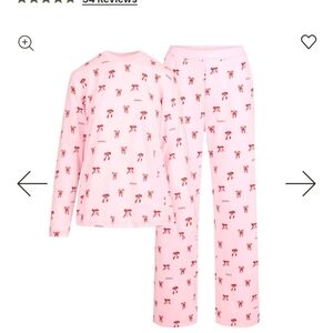 Pink Skims Pajamas with Bow Print